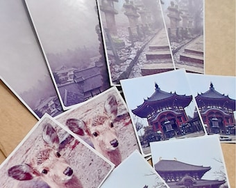 Rainy Nara Japan Sticker Set: Travel Journal & Scrapbook Stickers