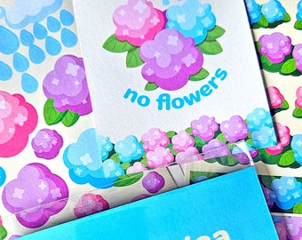 Pastel Hydrangea Journaling Set – Floral Stickers & Memo Sheets