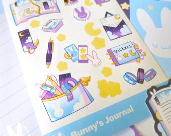 Bunny's Journal Stationery Set: Pastel Stickers, Memo Sheets, Happy Mail, Journal