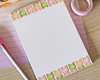 Cat Dessert Memo Pad – Kitty's Bakery Stationery, 50 Sheets