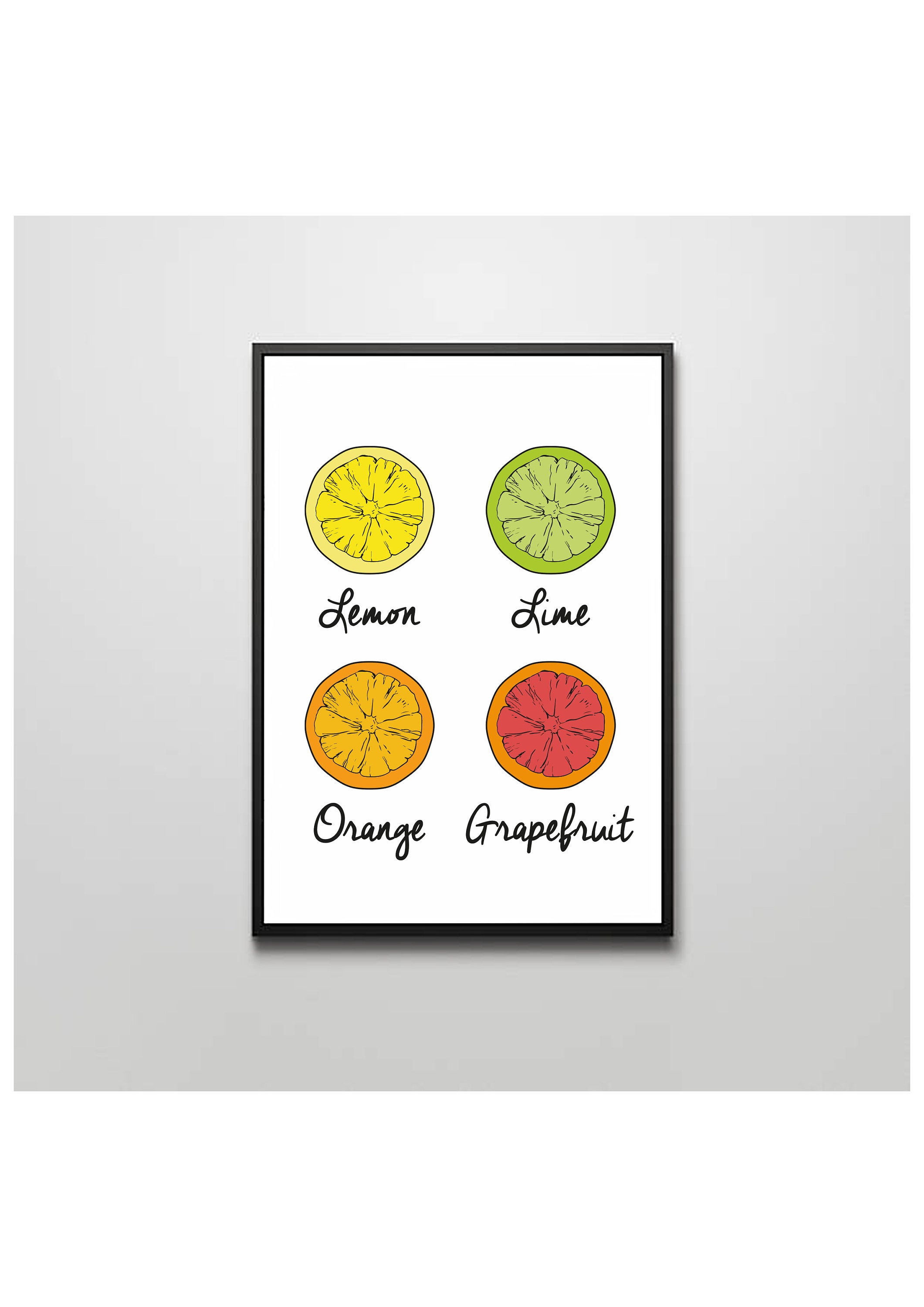 Citrus Fruits Poster/ Print Kitchen Bar Cafe A5 A4 A3 Etsy