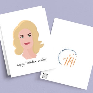 Printable Rebecca Wanker Birthday Card, Funny Birthday Card, Ted Card, Birthday Humor, Pop Culture, Handmade, For Friend, Sarcastic, Rude