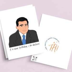 Printable Michael Birthday Greeting Card, I Do Declare, Funny Card, Pop Culture, Handmade Card, The Office, Michael Scott, Birthday Card