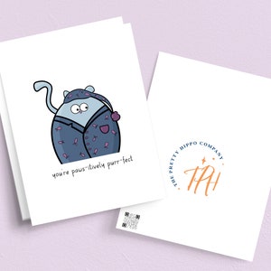 Printable PAWS-tively PURR-fect Cat Valentine Greeting Card, Anniversary Card, Cute Cat Greeting Card, Cat Lady Gift, Card For Girlfriend