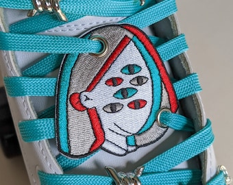 Roller Skate Zapato Patch Cordones accesorios 6 ojos Cartoon Anime - Protección contra el mal de ojo