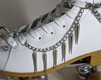 Strap Chain Spikes -  Available in Silver, Gold, Black - Harness Charm- Roller skate accessories: sold individually or pair