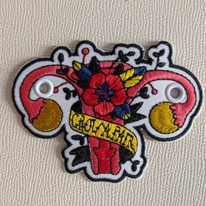 Roller Skate Shoe Embroidered Patch Laces accessories Flower Women Empowerment Uterus - Grow a Pair