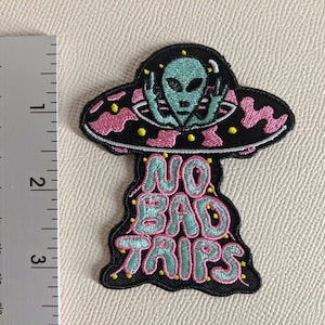 Roller Skate Shoe Patch Laces accessories Alien UFO Martian mushroom- No bad trips