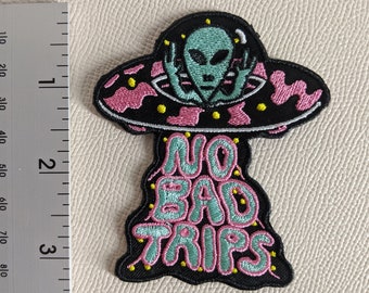 Roller Skate Shoe Patch Laces accessories Alien UFO Martian mushroom- No bad trips