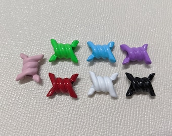 Metal Barbwire Dubraes - NEW COLOURS! Pink, Blue, Purple, Green, Red, White, Black: Barbed Wire Charm Roller skate Sneaker lace Accessories