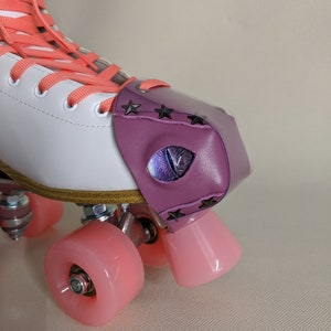 Thick REAL leather toe guards cover Dragon 2 eye roller skate, dragon eye, evil eye. Chose your own Colour Leather! image 8