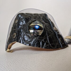 Thick REAL leather toe guards cover Dragon 2 eye roller skate, dragon eye, evil eye. Chose your own Colour Leather! image 5