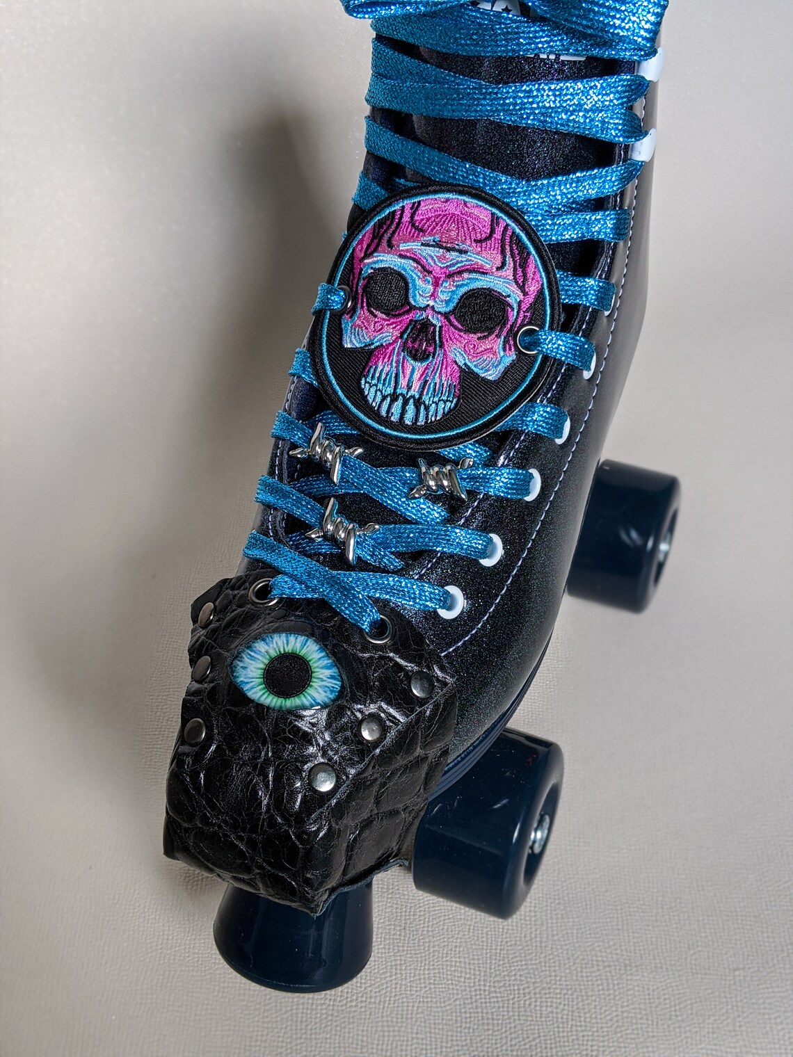 Roller Skate Shoe Patch Laces Accessories Pink Blue Black Etsy