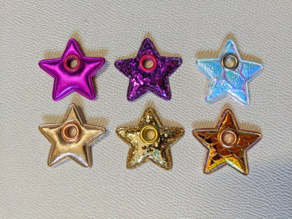 Roller Skate Shoe Charm Patch Laces accessories - Holographic Glitter Heart Star Mermaid Wing: Reinforced eyelets