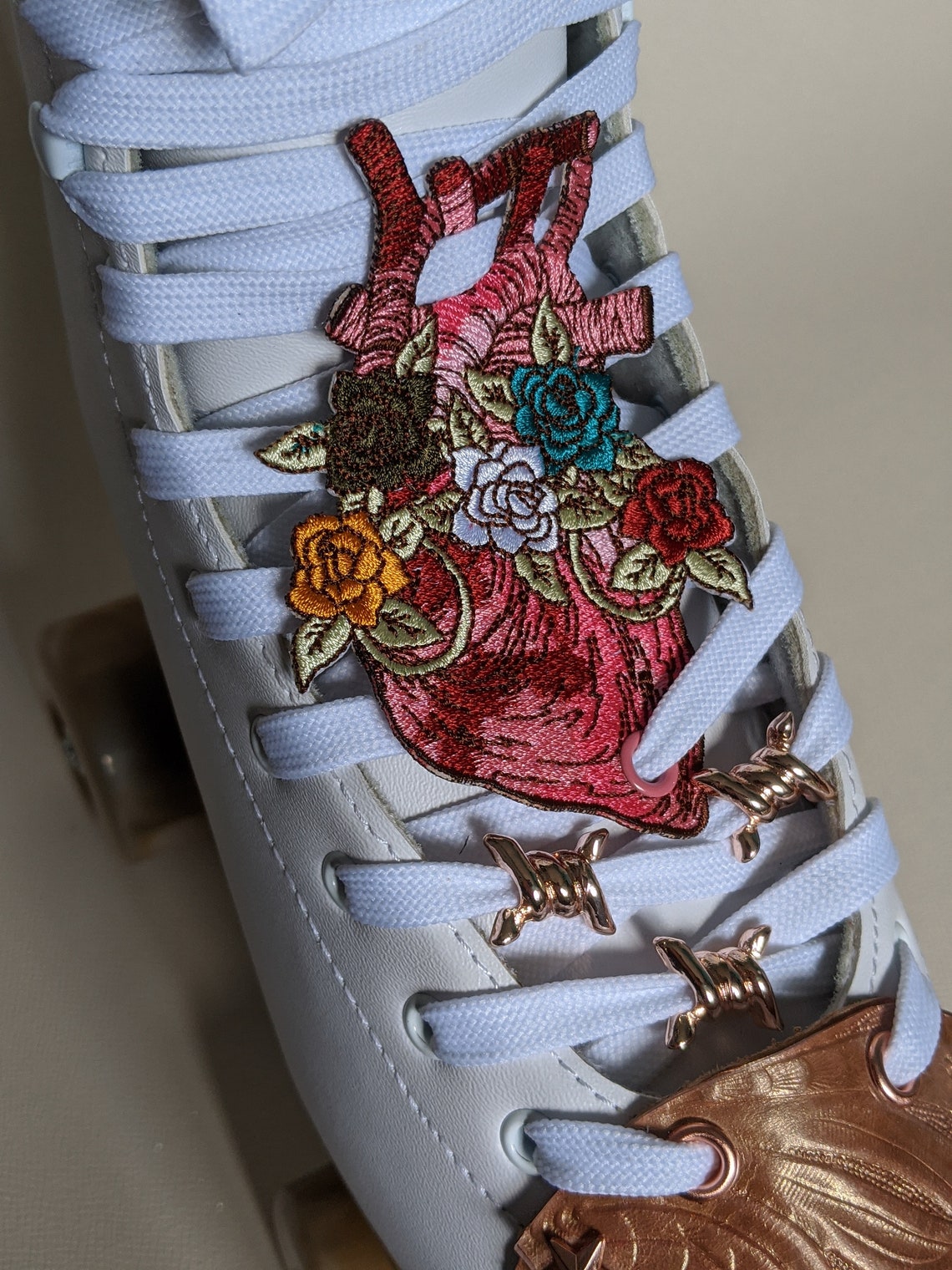 Roller Skate Shoe Patch Laces accessories Eye Heart Pink Etsy