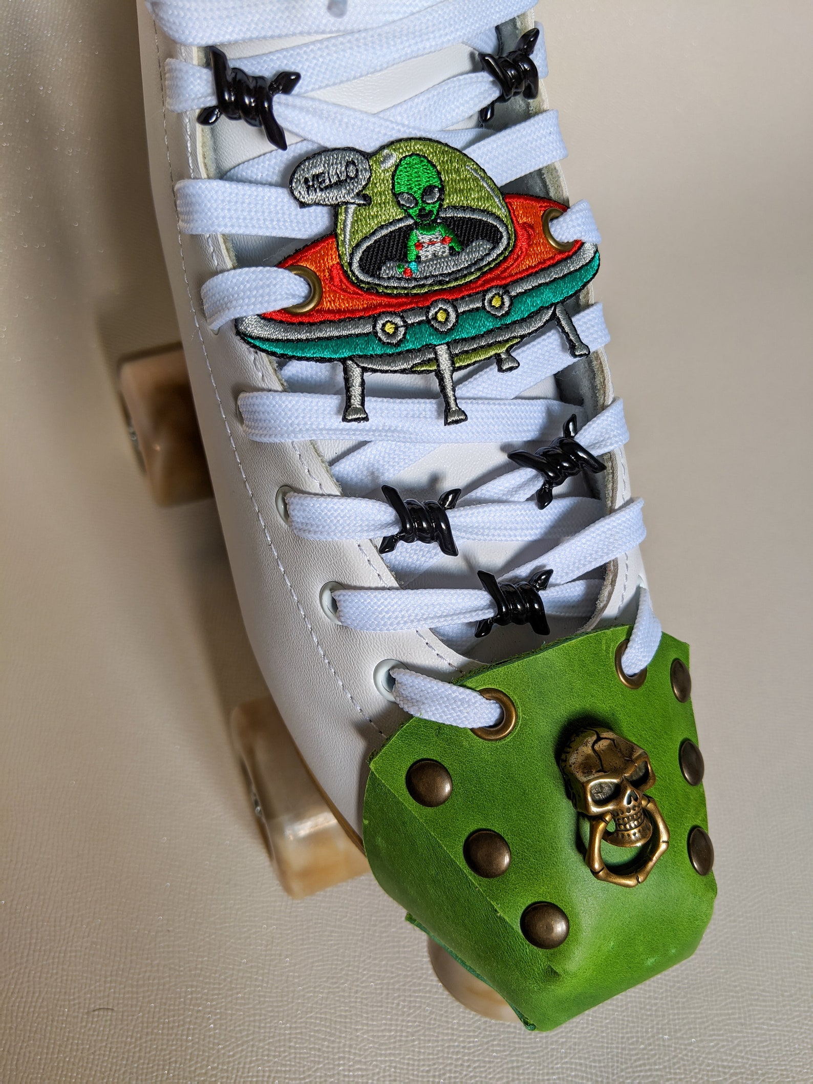 Roller Skate Shoe Patch Laces accessories Alien UFO Martian Etsy