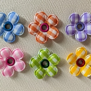 Roller Skate Shoe Charm Patch Laces accessories - plaid Flower Daisy Rainbow: Reinforced eyelets