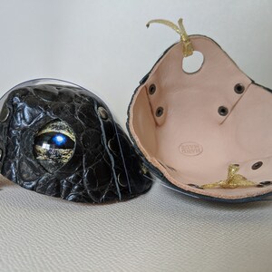 Thick REAL leather toe guards cover Dragon 2 eye roller skate, dragon eye, evil eye. Chose your own Colour Leather! image 4