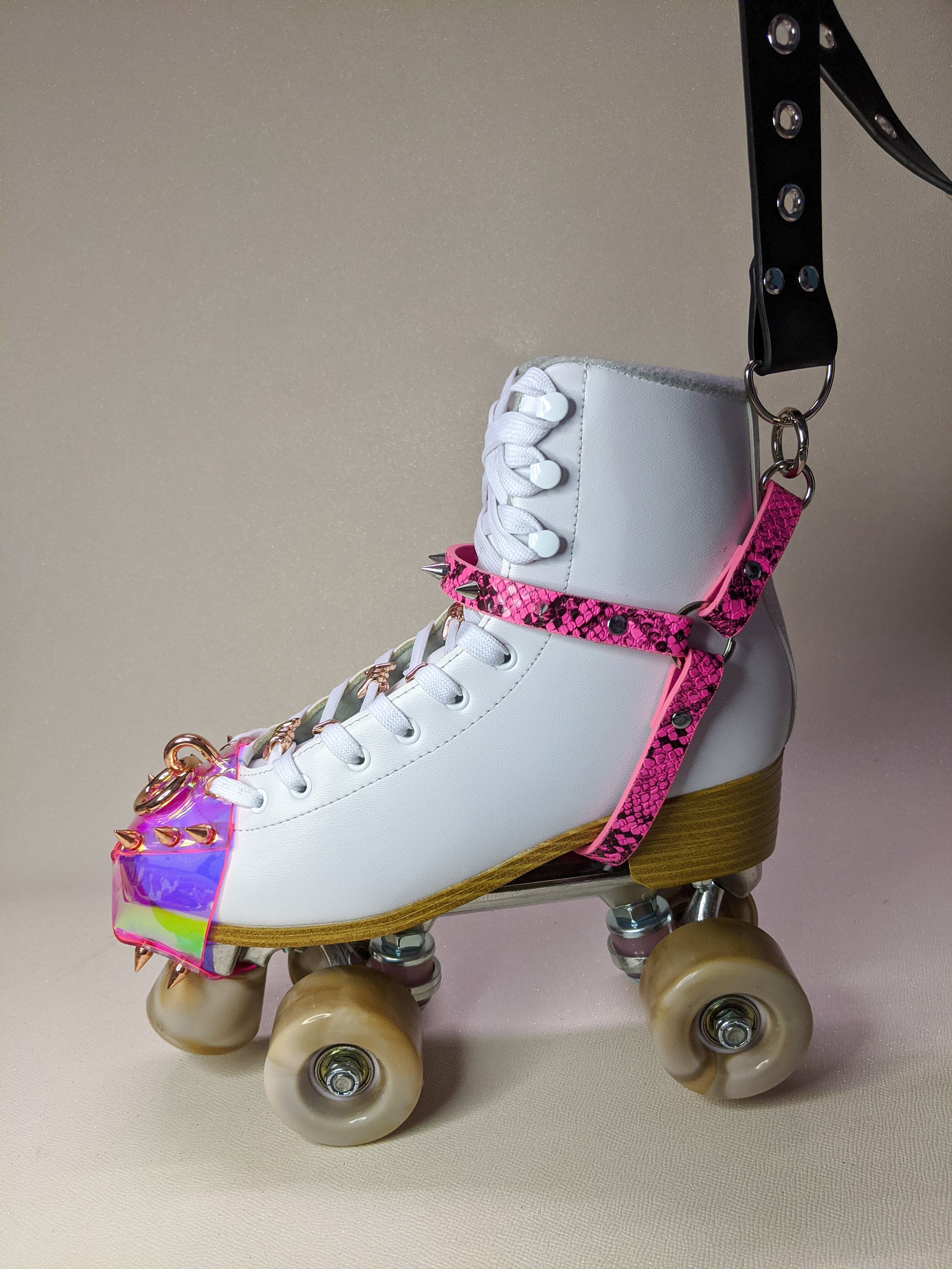 Roller Skate Harness Strap Leash Carry Neon Pink Snake Skin Etsy
