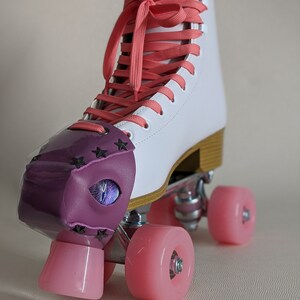 Thick REAL leather toe guards cover Dragon 2 eye roller skate, dragon eye, evil eye. Chose your own Colour Leather! image 3