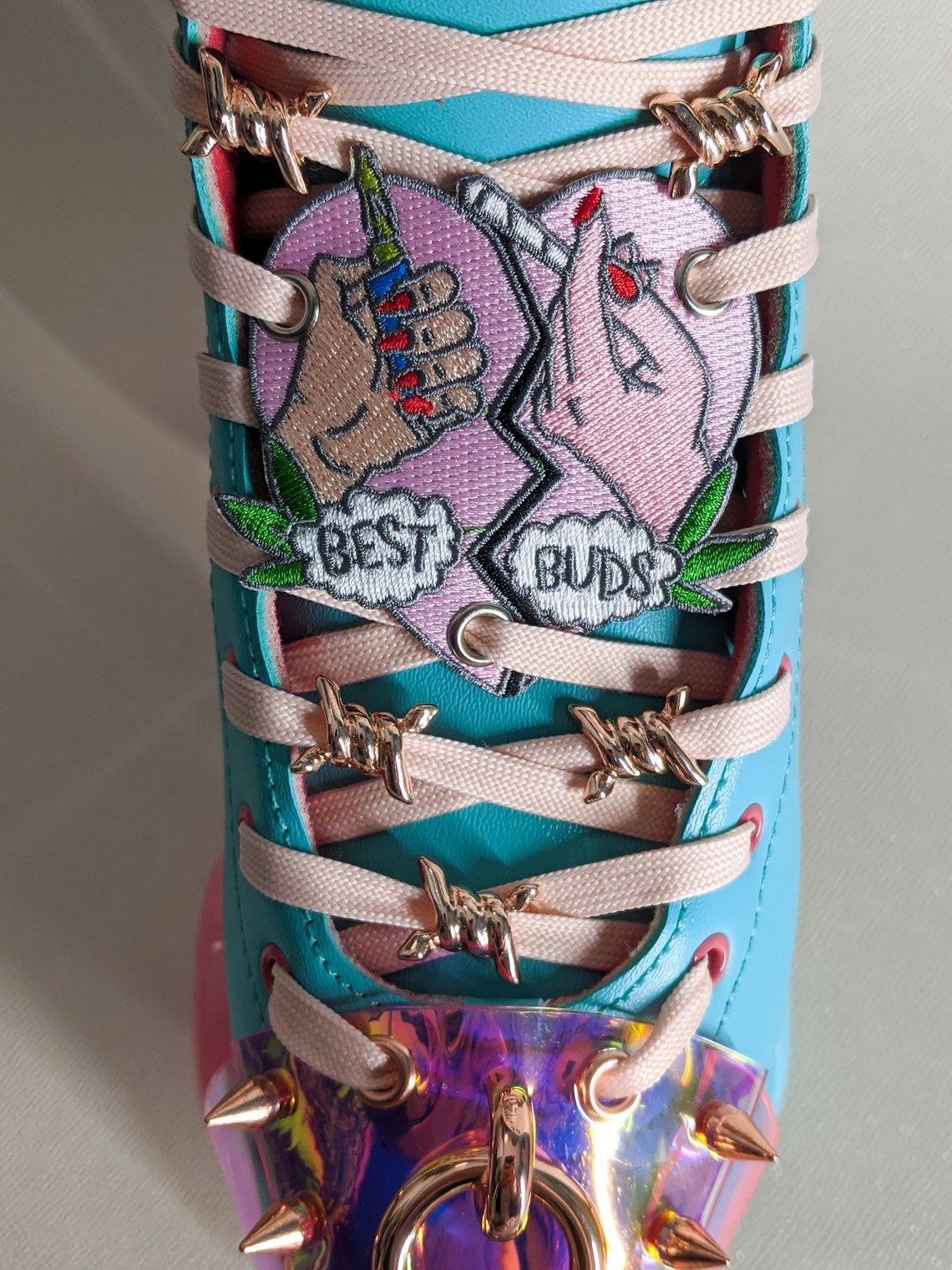 Roller Skate Shoe Patch Laces Accessories 420 Best Buds Weed Etsy