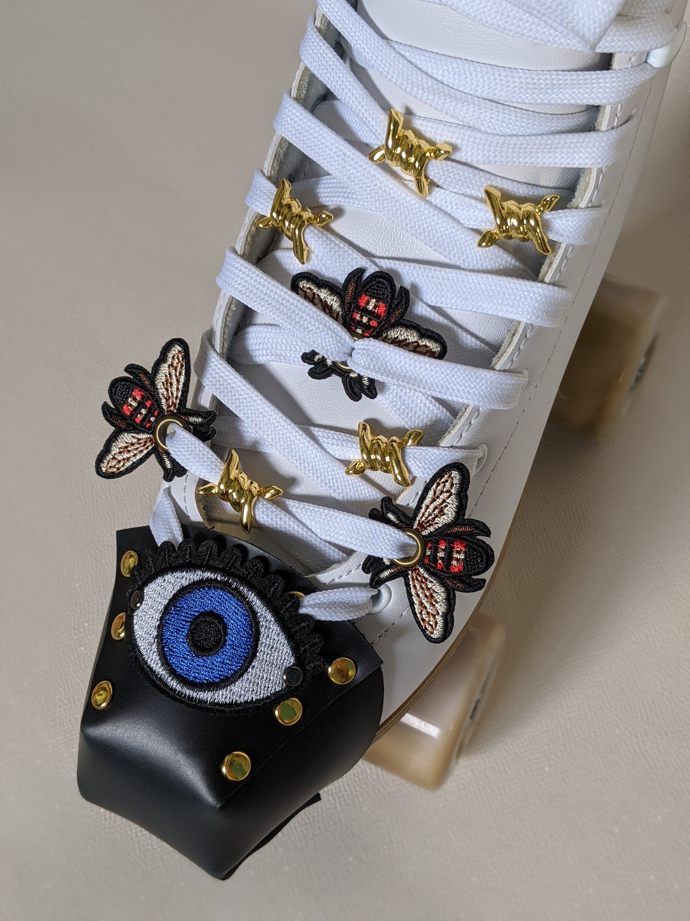 Roller Skate Shoe Patch Laces Accessories Queen Bee Busy Bee Etsy