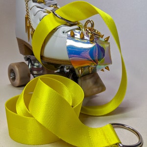 Correa de arnés Roller Skate correa larga llevar amarillo neón, correa de estera de yoga,