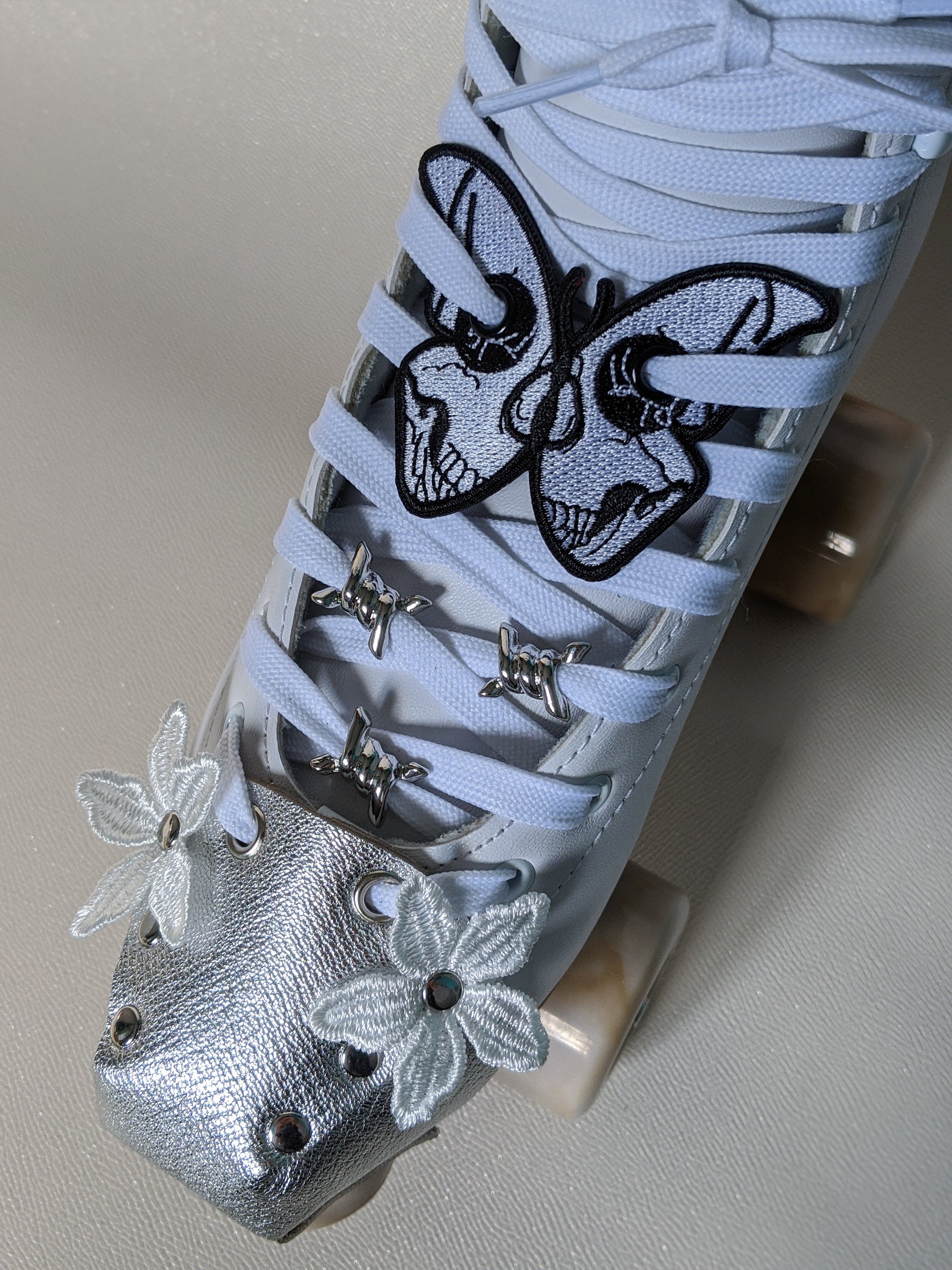 Roller Skate Shoe Patch Laces Accessories Butterfly Moth Skull Etsy