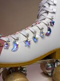 NEW STYLES Roller Skate shoe lace accessories diamond Glass Crystal shiny: Star, Moon, Seashell, Heart, Butterfly, Mermaid shoelace Charm product logo