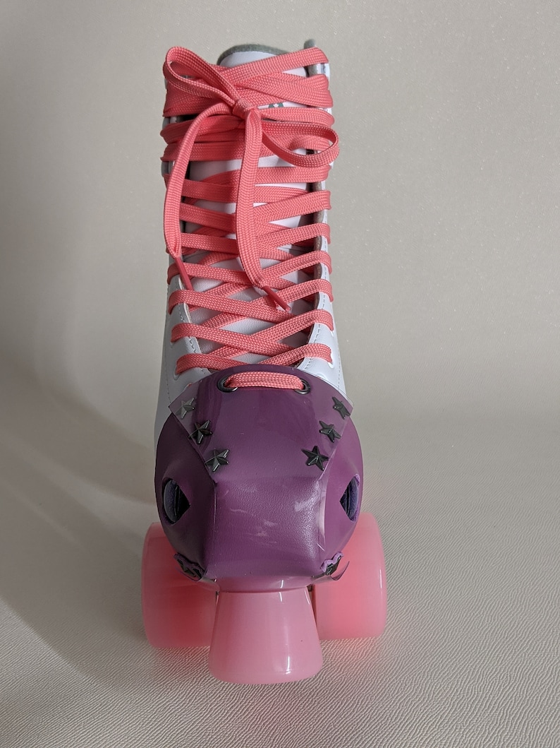 Thick REAL leather toe guards cover Dragon 2 eye roller skate, dragon eye, evil eye. Chose your own Colour Leather! image 6