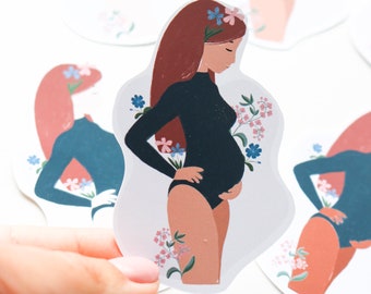 Pregnant sticker, Pregnancy sticker, Pregnant belly sticker, Baby sticker, Pregnancy label, Pregnancy scrapbook sticker, Pregnancy planner