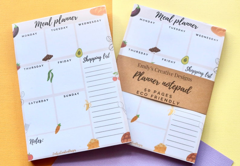 Meal planner notepad, Meal planner fridge notepad, Meal planner, Meal organiser, Wekly meal planner, Daily meal planner, Planner notepad image 1