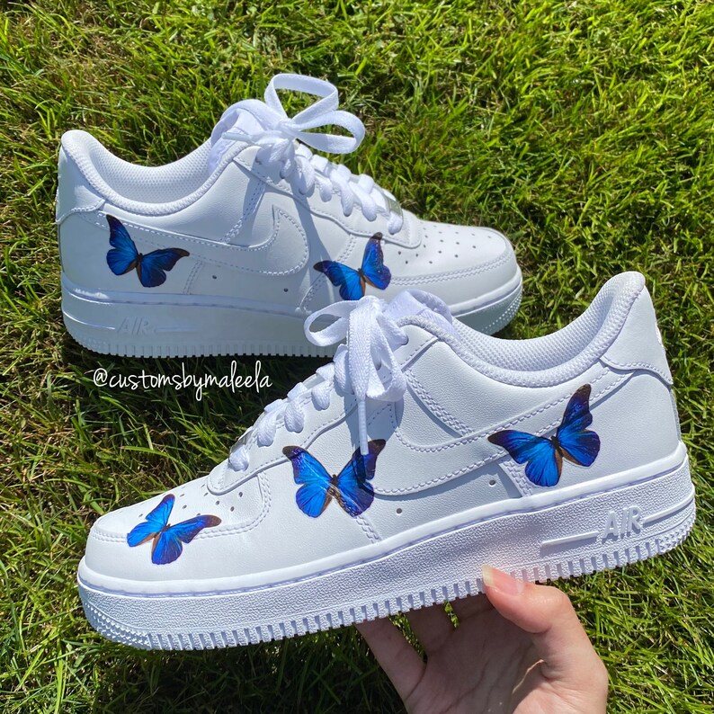 nike air force 1 blue butterfly