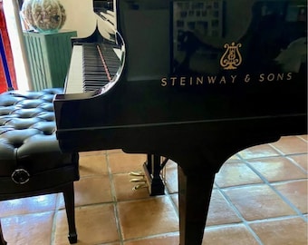 Steinway Metallic Gold Piano Grand SIDE Nome Marca Vinyl Transfer Decal Sticker