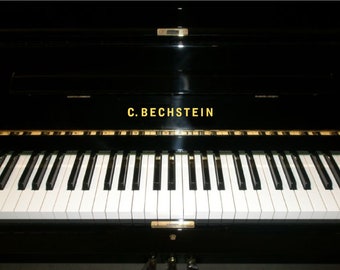 Piano or métallique Bechstein marque Fallboard couvre-clés marque vinyle transfert autocollant autocollant