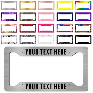 Custom License Plate Frame - Personalized License Plate Frames for Cars | Funny Gray, Black Cute License Plate Holders for Front and Back