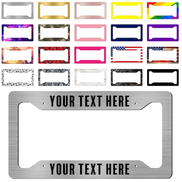 Custom License Plate Frame - Personalized License Plate Frames for Cars | Funny Gray, Black Cute License Plate Holders for Front and Back