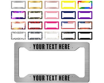 Custom License Plate Frame - Personalized License Plate Frames for Cars | Funny Gray, Black Cute License Plate Holders for Front and Back