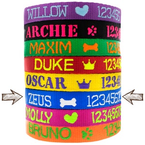 Embroidered Dog Collar, Personalized Dog Collar, Custom Dog Collar, Personalized Pet Collar, Dog Collar with Name, Embroidery Dog Collar