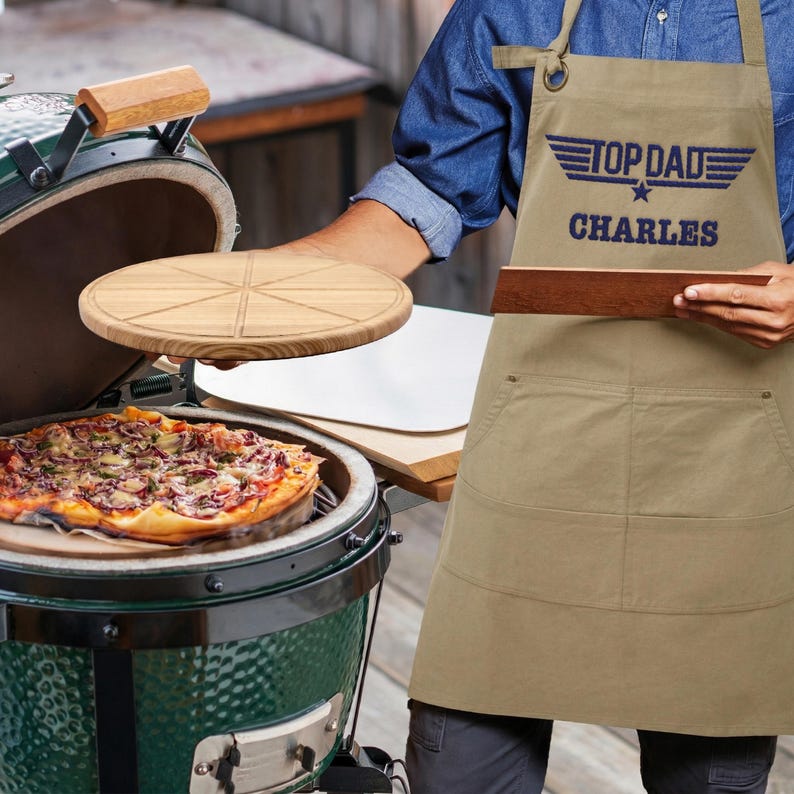 Custom Embroidered Apron for Men, Dad Apron for Fathers Day - Birthday Gifts for Dad, Grilling Gifts for Men, Personalized Gifts for Him image 5