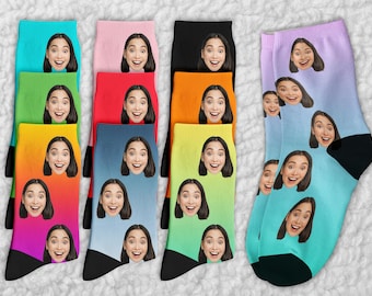 Custom Face Socks, 17 Designs | Funny Socks with Faces for Men Women Cats Dogs, Personalized Photo Gifts | Personalized Socks for Women Men