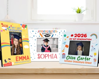 My First Graduation Picture Frames - 9 Designs, 4x6 5x7 Horizontal, Vertical - Kindergarten Graduation Gifts, Preschool Grad, Class of 2026