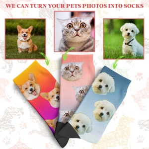 Custom Face Socks, 17 Designs Funny Socks with Faces for Men Women Cats Dogs, Personalized Photo Gifts Personalized Socks for Women Men image 5