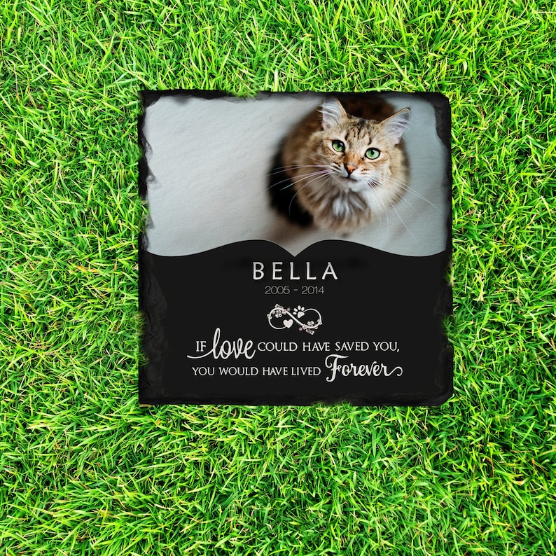 Pet Memorial Stone with Photo, 7 Sizes, 6 Designs | Pet Grave Marker, Pet Headstone | Dog Memorial Stone, Garden Memorial Stone,Weatherproof bild 1