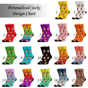 Custom Face Socks, 17 Designs Funny Socks with Faces for Men Women Cats Dogs, Personalized Photo Gifts Personalized Socks for Women Men image 1