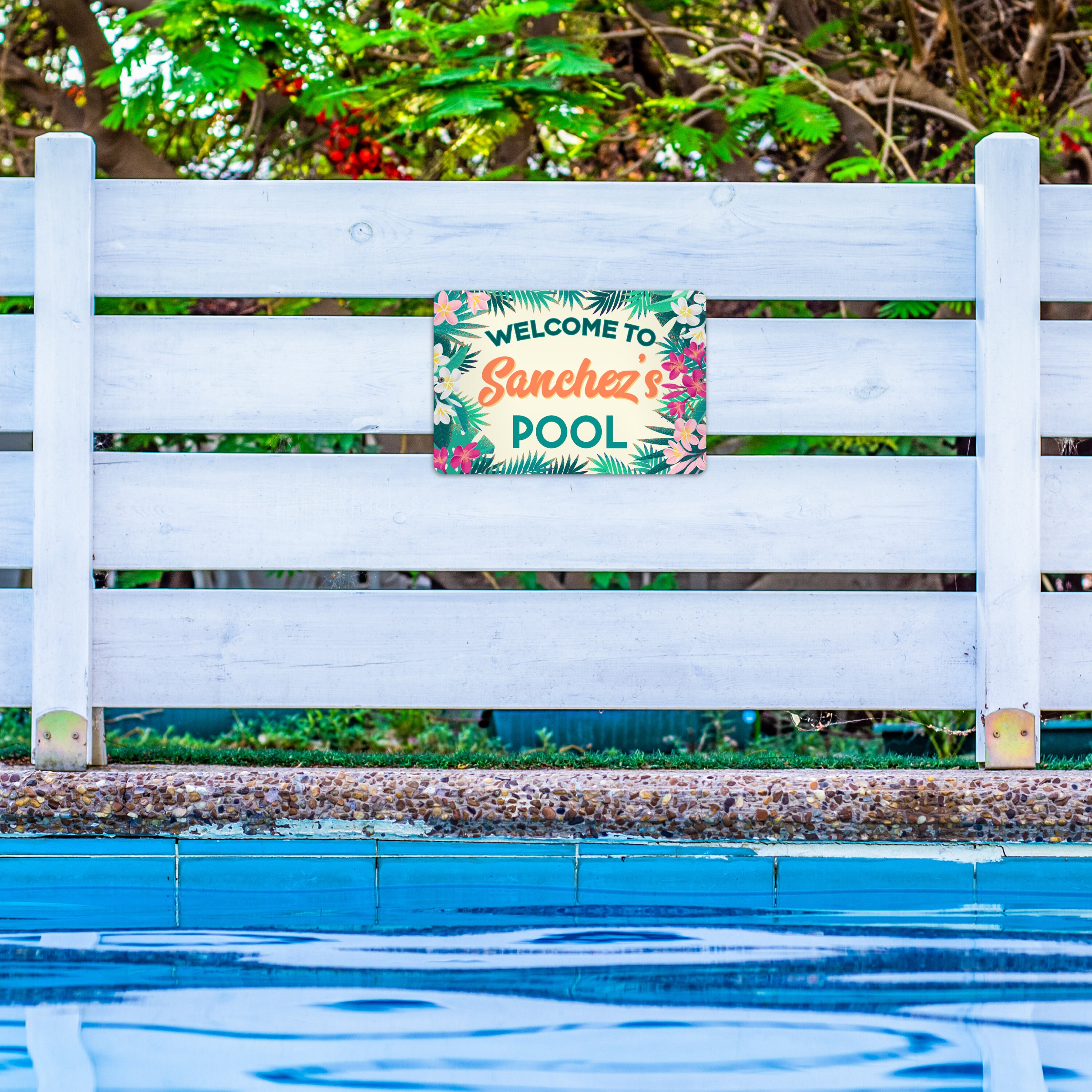 Personalized Pool Sign W/name - Indoor/outdoor Metal Sign for Garden ...