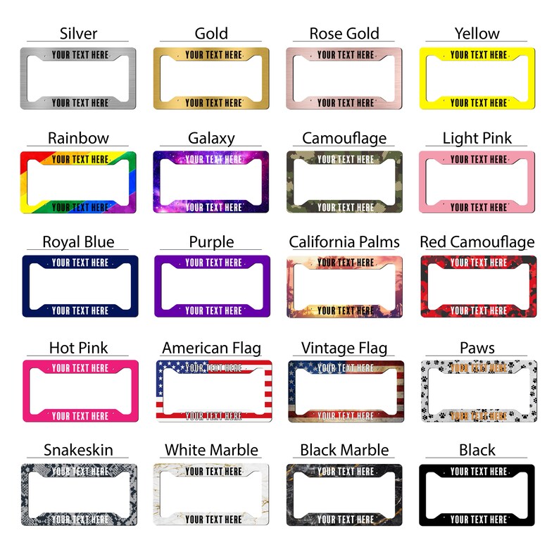 Custom License Plate Frame Personalized License Plate Frames Etsy