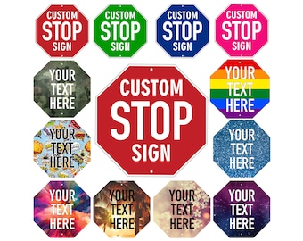 Custom Stop Sign - 12&quot;x12&quot;, Parking Signs | Personalized Gifts for Men, Outdoor Aluminum Metal Sign, Road Signs, Personalized Street Sign