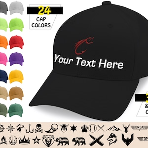 Custom Embroidered Baseball Cap for Men & Women - 35 Icons, 24 Cap Colors, 18 Thread Colors and 7 Fonts - Birthday Gifts for Dad, Mother