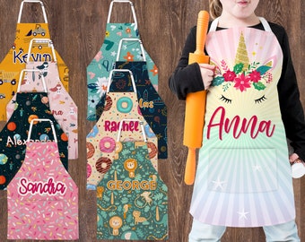 Personalized Adjustable Kids Apron - 9 Designs - Kids Art Smock - Toddler Apron - Cooking Apron for Girls, Boys